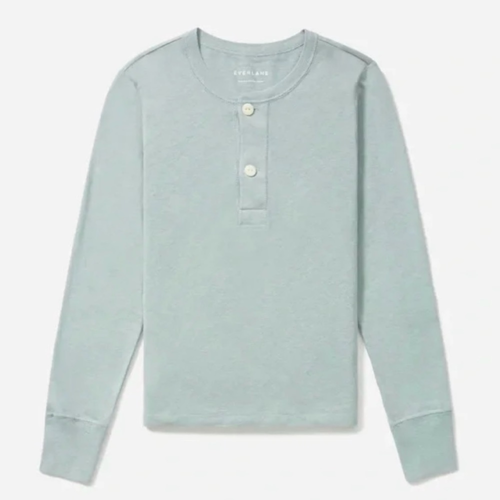 Everlane ReCotton Henley in Pale Sage